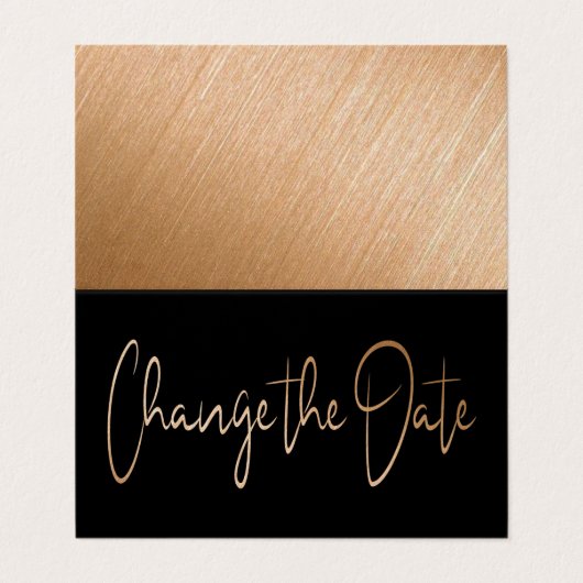 Modern Gold Foil script wijzigt de datumkaart Visitekaartje (Buitenkant ongevouwen)