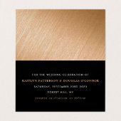 Modern Gold Foil script wijzigt de datumkaart Visitekaartje (Binnenkant ongevouwen)