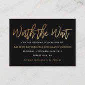 Modern Gold Foil Script Worth the Wait Informatiekaartje (Voorkant)