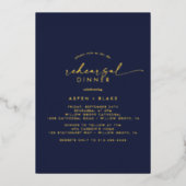 Modern Gold Foil script | Zeevarendrierepetitie Folie Uitnodiging (Voorkant)