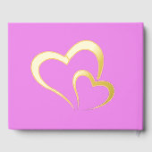 Modern Gold Foil Verjaardag op Roze Rect. Monogram Gastenboek (Achterkant)