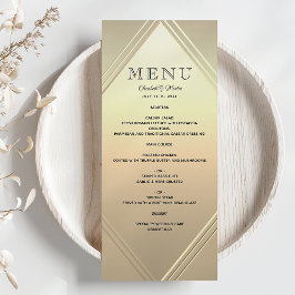 Modern Gold Foil Wedding Menu