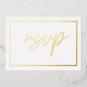 Modern Gold Foil Wedding RSVP Folie Uitnodiging