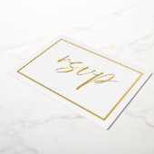 Modern Gold Foil Wedding RSVP Folie Uitnodiging (Gedraaid)