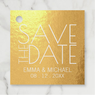 Modern Gold Foil Wedding Save the Date Bedankjes Labels