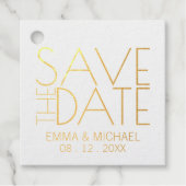 Modern Gold Foil Wedding Save the Date Bedankjes Labels (Voorkant)