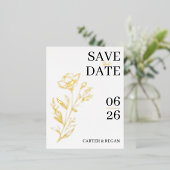 Modern Gold Foil Wedding Save the Date Kaart (Staand Voorkant)