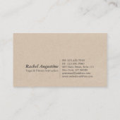 Modern Gold Foil Yoga Instructor Typography Kraft Visitekaartje (Achterkant)