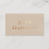 Modern Gold Foil Yoga Instructor Typography Kraft Visitekaartje (Voorkant)