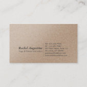 Modern Gold Foil Yoga Instructor Typography Kraft Visitekaartje (Achterkant)