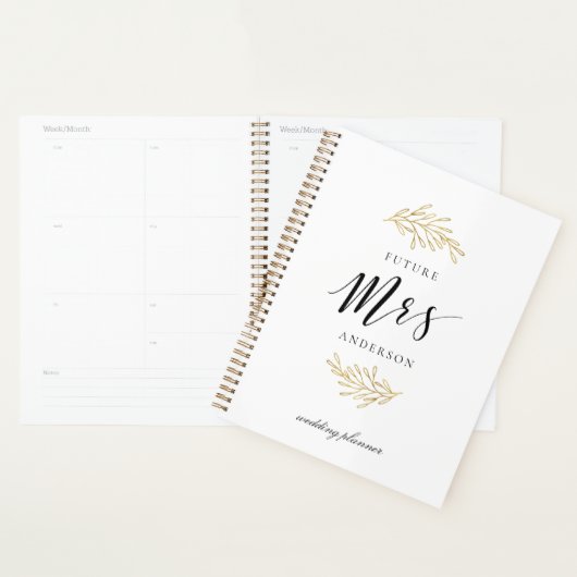 Modern Gold Foliage Future Mrs Wedding Planner (Display)