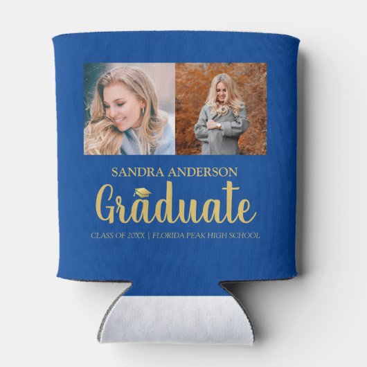 Modern Gold Font | Fotocollage-Afstuderen Blikjeskoeler (Achterkant)