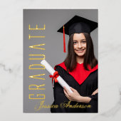 Modern Gold Font | Fotogradatiepartij Folie Feestdagenkaart (Voorkant)