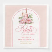 Modern Gold Frame Petals and Prosecco Napkin Set Servet (Voorkant)