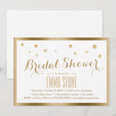 Modern Gold Framed Confetti Stip Vrijgezellenfeest Kaart (Voorkant / Achterkant)