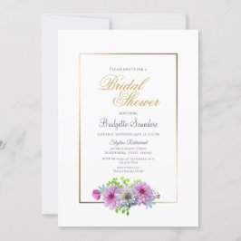 Modern Gold Framed Dahlia Floral Vrijgezellenfeest Kaart