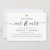 Modern Gold Future Mr en Mrs Engagement Party Kaart (Voorkant)
