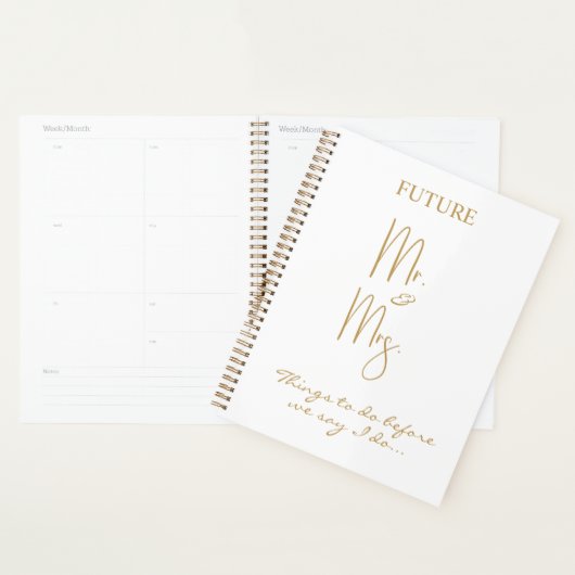 Modern Gold Future Mr. & mevrouw Name Planner (Display)