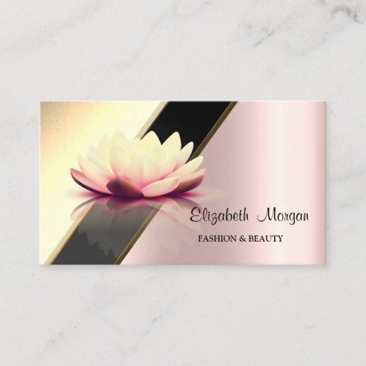 Modern Gold Geometric Lotus Roos Gold Visitekaartje (Voorkant)