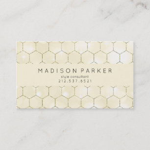 Modern Gold Geometric Pattern op Ecru Visitekaartje