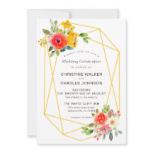 Modern Gold Geometric Spring Floral Wedding