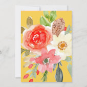 Modern Gold Geometric Spring Floral Wedding Kaart (Achterkant)