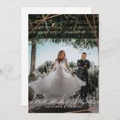 Modern Gold Geometric Weddenfoto Bedankkaart (Voorkant / Achterkant)