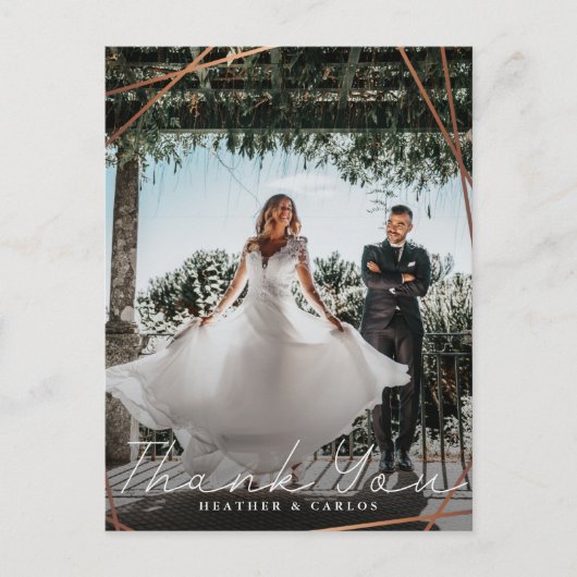 Modern Gold Geometric Weddenschap Hartelijk dank Briefkaart (Voorkant)