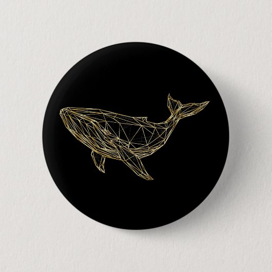 Modern Gold Geometric Whale Ronde Button 5,7 Cm (Voorkant)