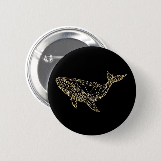 Modern Gold Geometric Whale Ronde Button 5,7 Cm (Voorkant /achterkant)