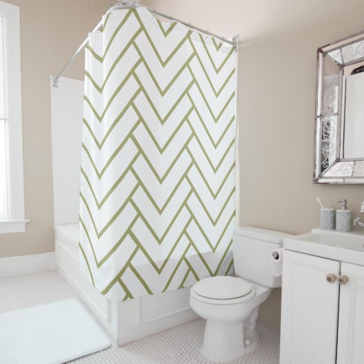 Modern Gold Geometrical Pattern Shower Curtain Douchegordijn (In situ)