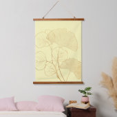 Modern Gold Gingko Leaves Hangend Wandkleed (Slaapkamer)
