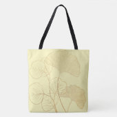 Modern Gold Gingko Leaves Tote Bag (Voorkant)