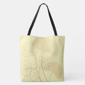 Modern Gold Gingko Leaves Tote Bag (Achterkant)