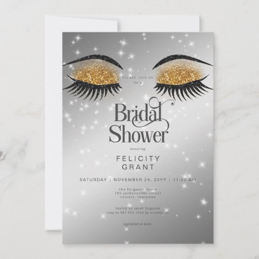 Modern Gold Glam Eyes Vrijgezellenfeest Kaart (Voorkant)