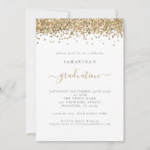 Modern Gold Glitter 2024 Afstuderen Invitation Kaart (Voorkant)