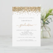 Modern Gold Glitter 2024 Afstuderen Invitation Kaart (Staand voorkant)