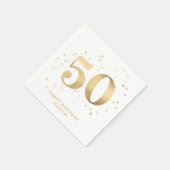 Modern Gold Glitter 50th Fifty Birthday Servet (Hoek)