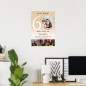 Modern gold glitter 60th Birthday 4 Photo Welcome Poster (Thuiskantoor)