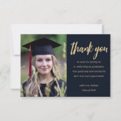 Modern Gold Glitter - Aangepast foto-Afstuderen Bedankkaart (Voorkant)