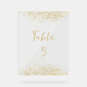 Modern Gold Glitter Acrylic Wedding Table Number Acryl Bord (Voorkant)
