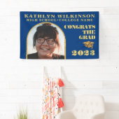 Modern Gold Glitter Arch Foto Graduparty Spandoek (Insitu)