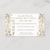 Modern Gold Glitter Beauty Salon Visitekaartje (Achterkant)