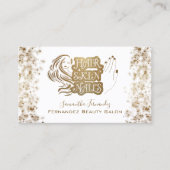Modern Gold Glitter Beauty Salon Visitekaartje (Voorkant)