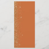 Modern Gold Glitter Burnt Oranje Wedding Menu (Achterkant)