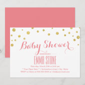 Modern Gold Glitter Confetti Stip Baby shower Kaart (Voorkant / Achterkant)