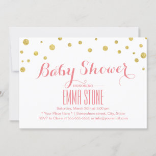 Modern Gold Glitter Confetti Stip Baby shower Kaart