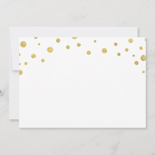 Modern Gold Glitter Confetti Stip Vrijgezellenfees Kaart (Achterkant)