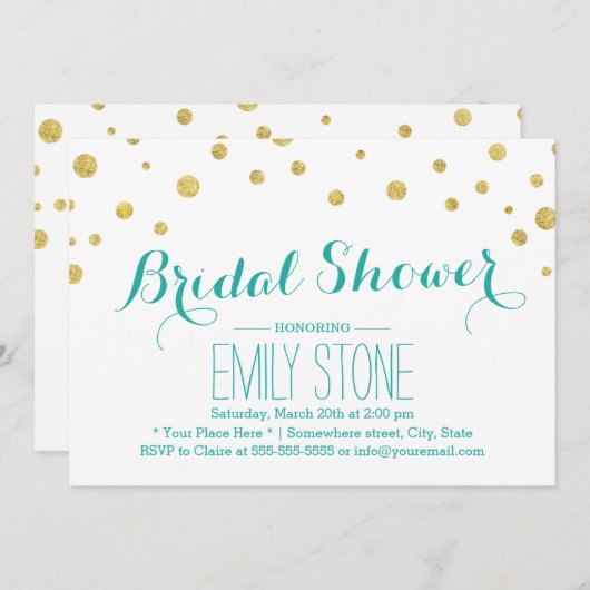 Modern Gold Glitter Confetti Stip Vrijgezellenfees Kaart (Voorkant / Achterkant)