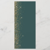 Modern Gold Glitter Dark Green Wedding Menu (Achterkant)